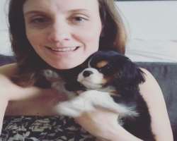The actress is so fond of puppy love, she has a pet dog named Rougarou.